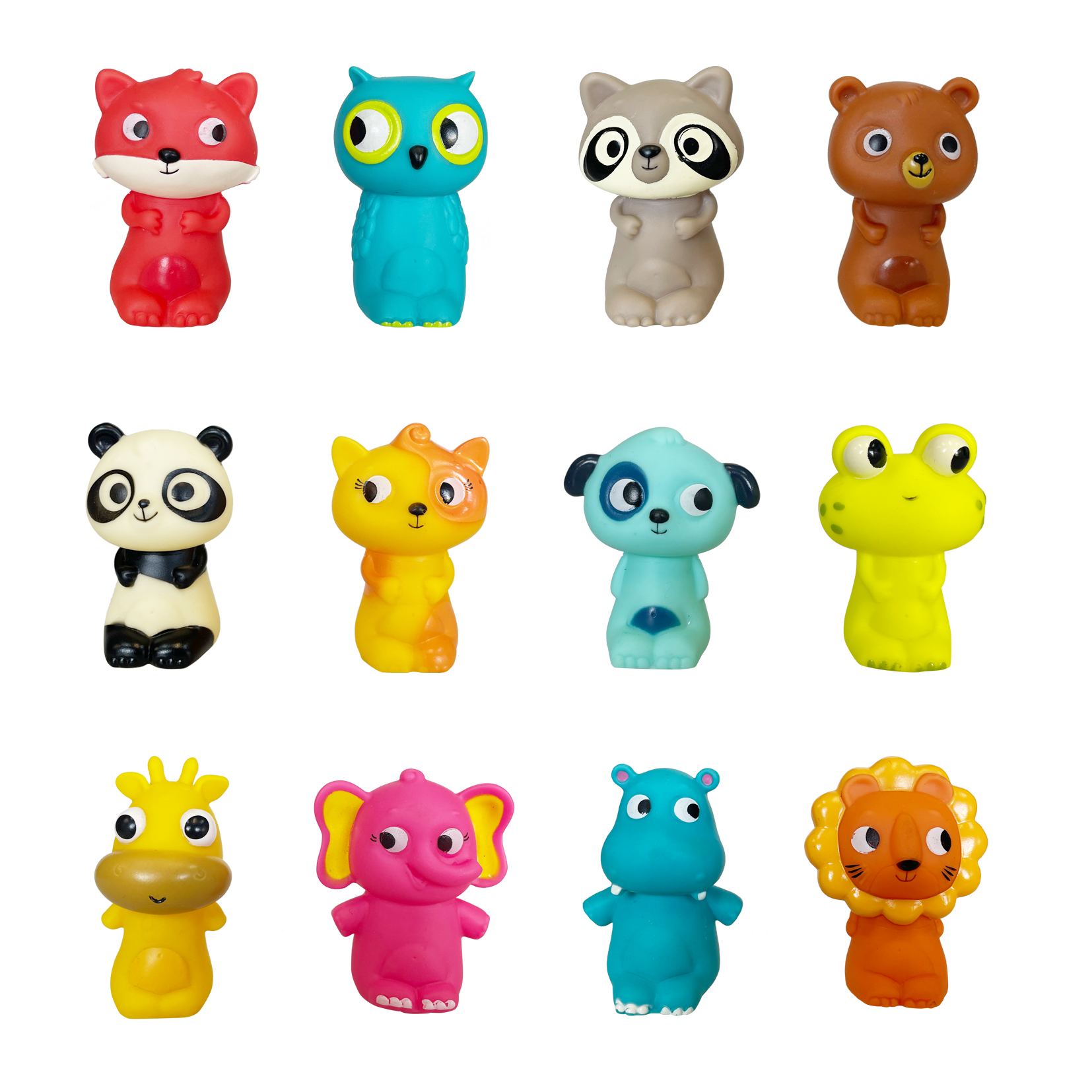 4x Finger Puppets Plastic Toy Baby Mini Animals Educational Hand Cartoon Rubber Doll Hand Puppet Theater Toys for Children Gifts